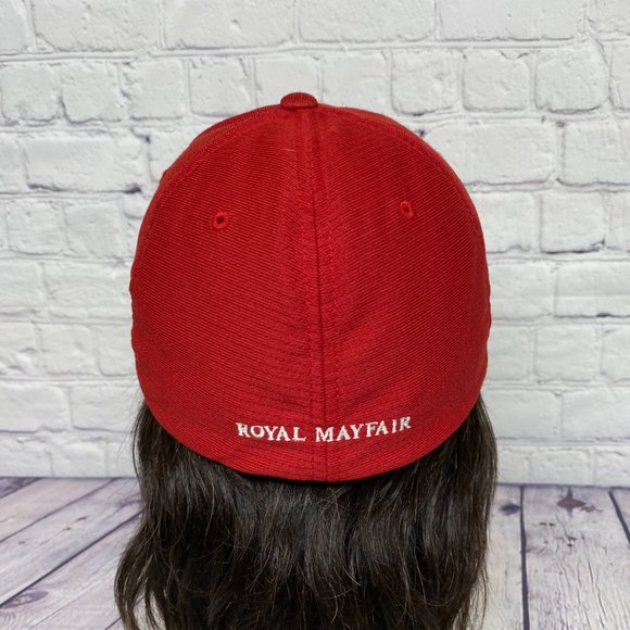 Royal Mayfair Golf Hat Cap Adult Stretch Fit L/XL Red Embroidered Logo Polyester - Picture 3 of 9